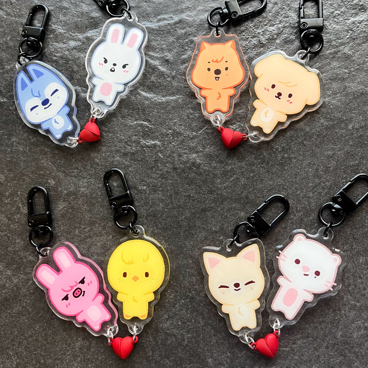 Stray Kids Skzoo Connected Heart Charms