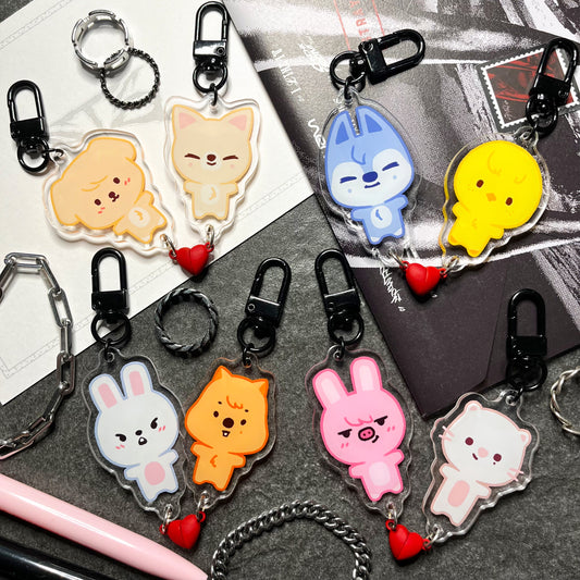 Stray Kids Skzoo Magnetic Heart Charms