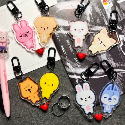 Stray Kids Skzoo Magnetic Heart Charms
